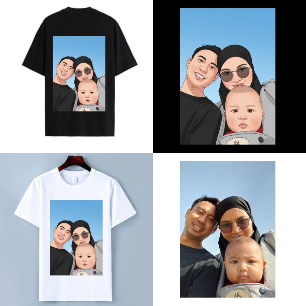 Kaos Custom Lukisan Kartun