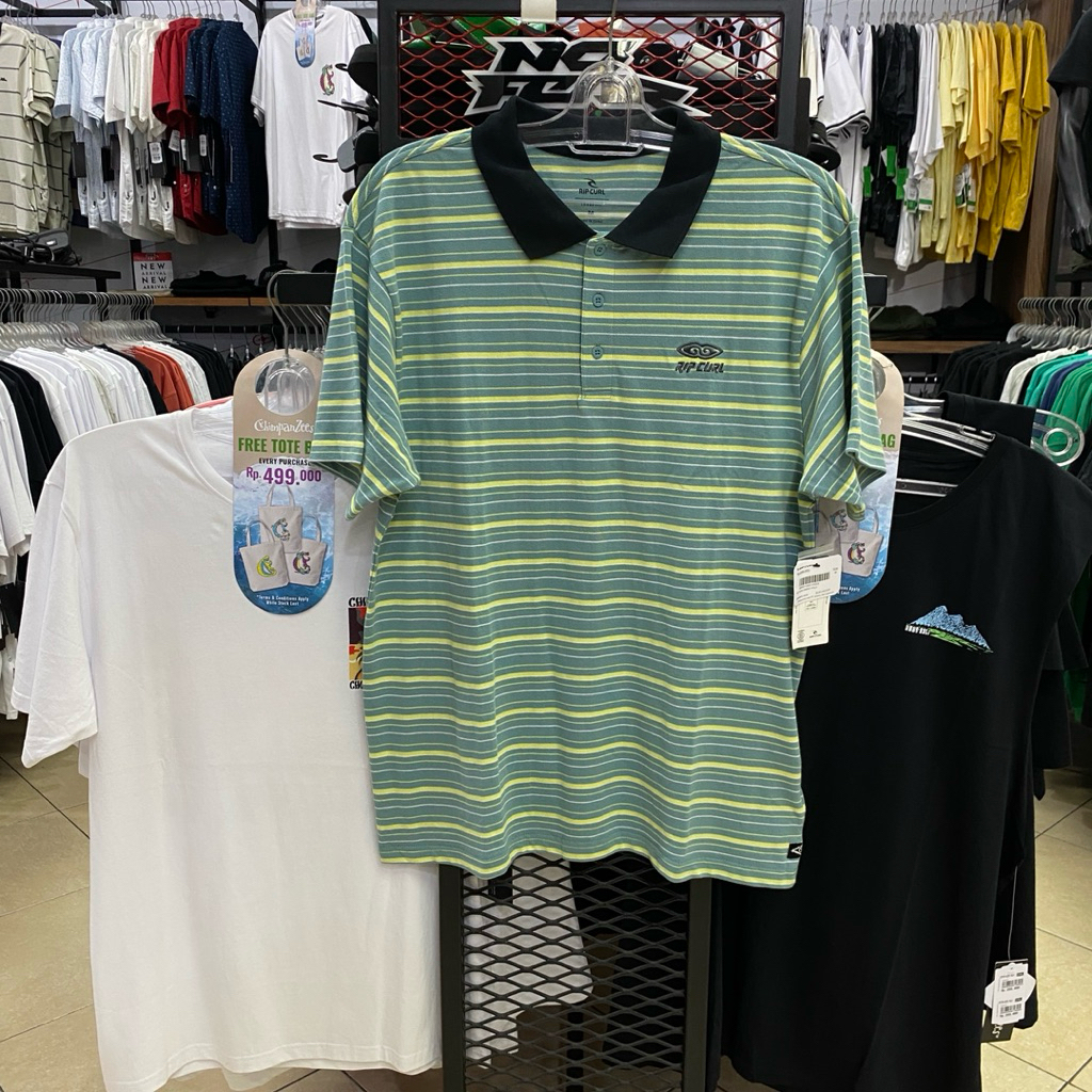 Kaos Polo Ripcurl Raw Energy Blue Lagoon Original