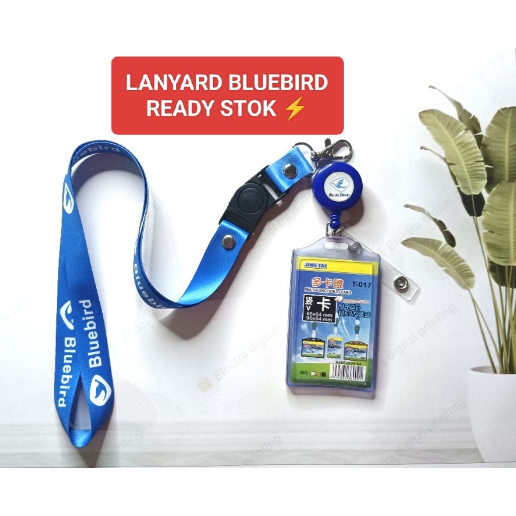 Tali id card Blue Bird Bluebird [READY STOK] Lanyard printing satuan premium