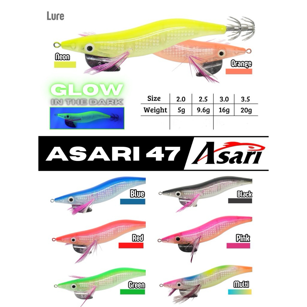 UMPAN CUMI REFECT SQUID JIG | AK47 | JAPAN HOOK | ASARI