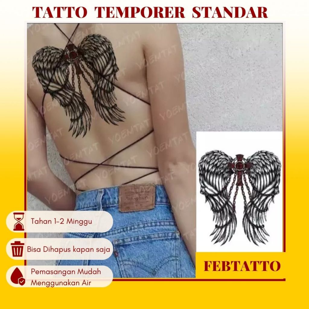 Temporary Tattoo Basic Size 21cmx15cm Halal Temporary Tattoo sayap TH 541