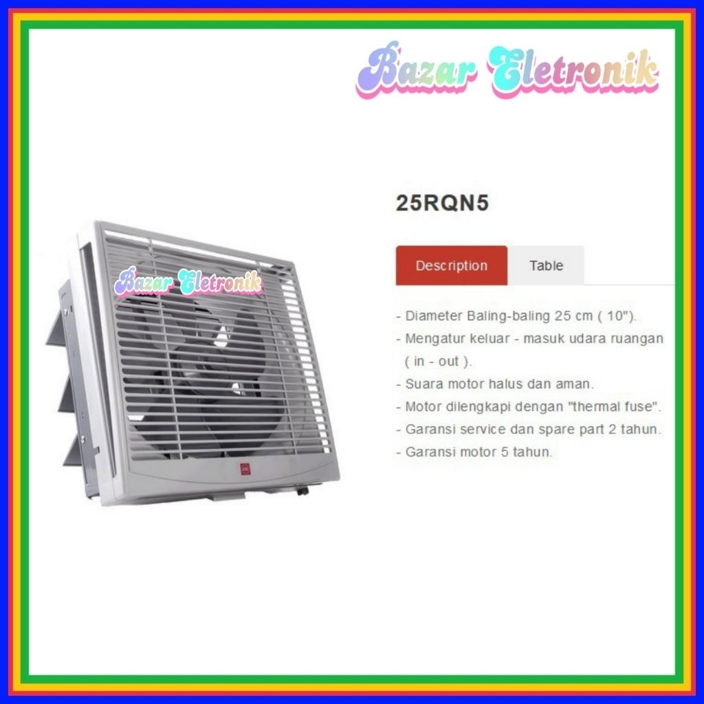 EXHAUST FAN KDK 25RQN5 / EXHAUST FAN KDK 10INCH