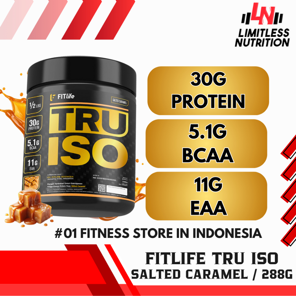 Fitlife TRU ISO 288gr Whey Protein Isolate 8 Servings WPI BPOM HALAL Whey Isolate