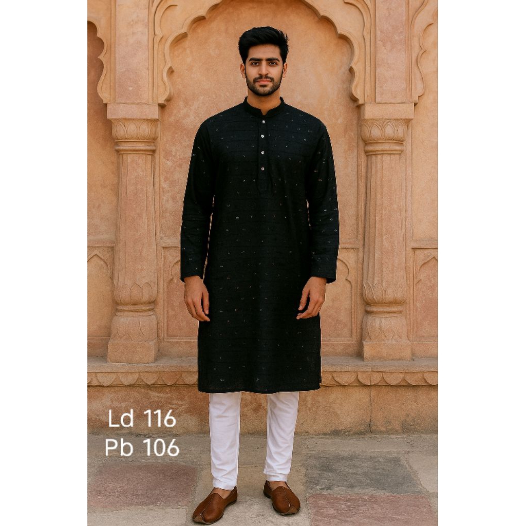 Sherwani Kurta Baju India Pria Set Celana