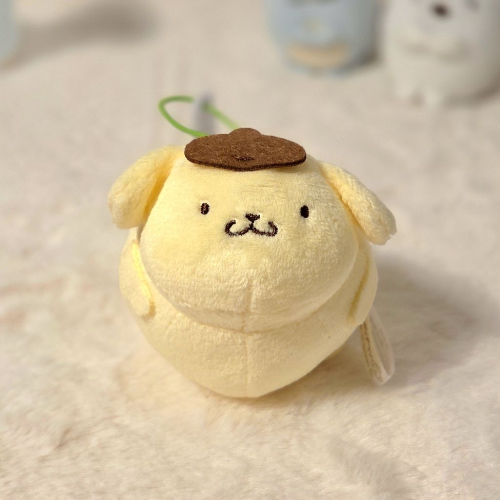 Sanrio Pompompurin Pukupuku Mascot Plush Keychain Original