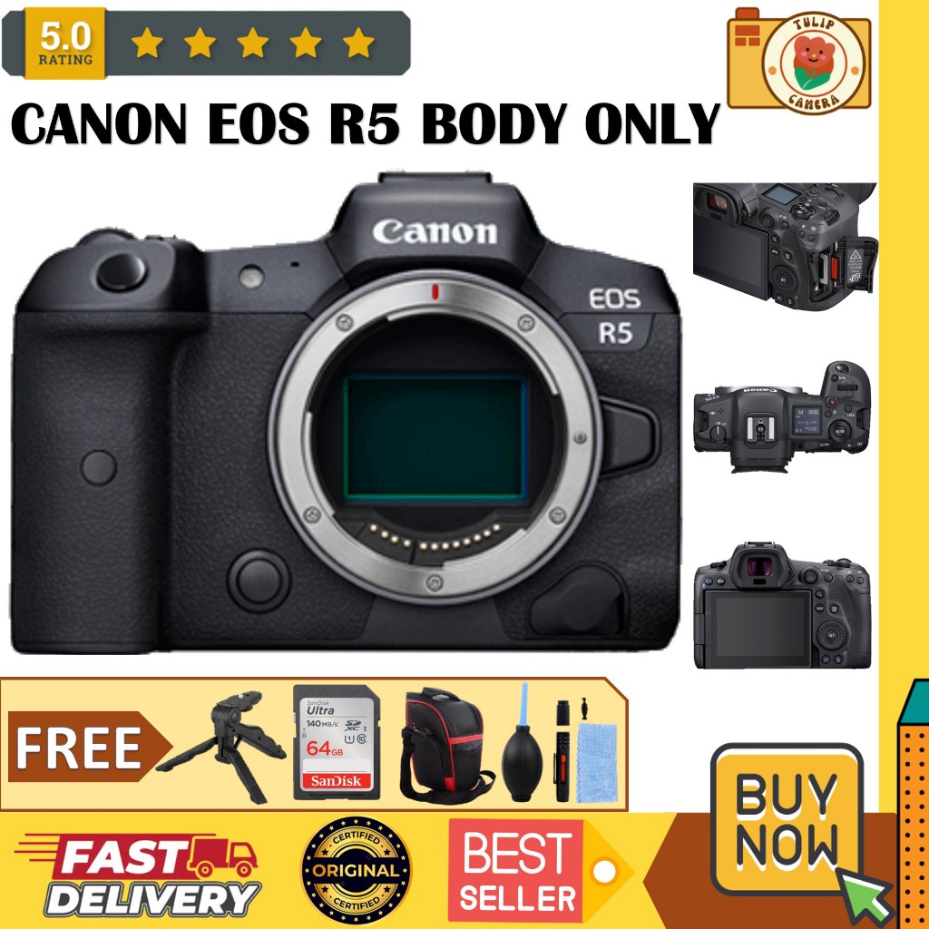 Canon EOS R5 Body Only Canon R5 Body Mirrorless Camera GARANSI RESMI