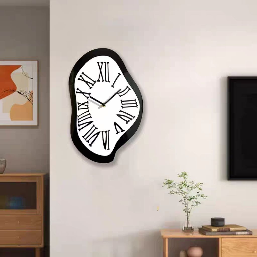 Jam Dinding Romawi Retro Unik Antik Jam Senyap Akrilik Dekorasi Rumah