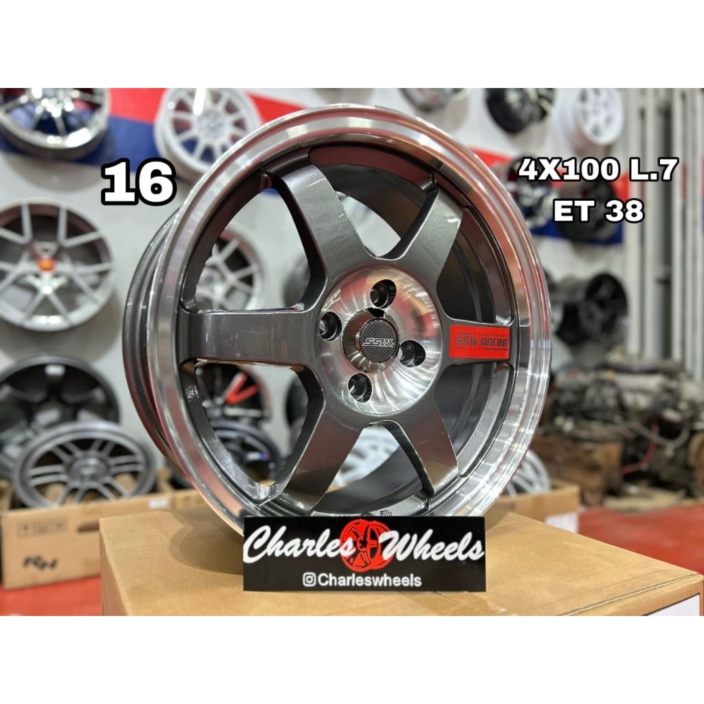 jual velg te37 ssw r16 4x100 made in thailand