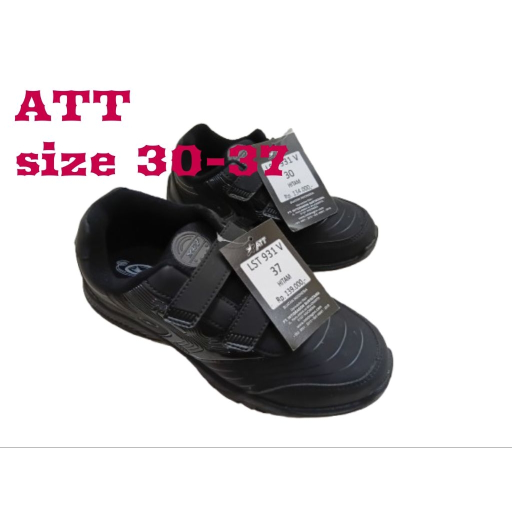 Sepatu Sekolah Anak ProAtt warna Hitam Polos
