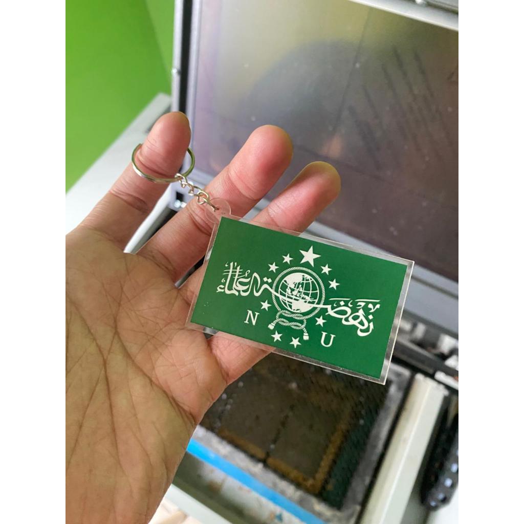 Gantungan Kunci Akrilik Motif Islami – Keychain Santri | Motif Logo Hijau NU (Non Resmi)