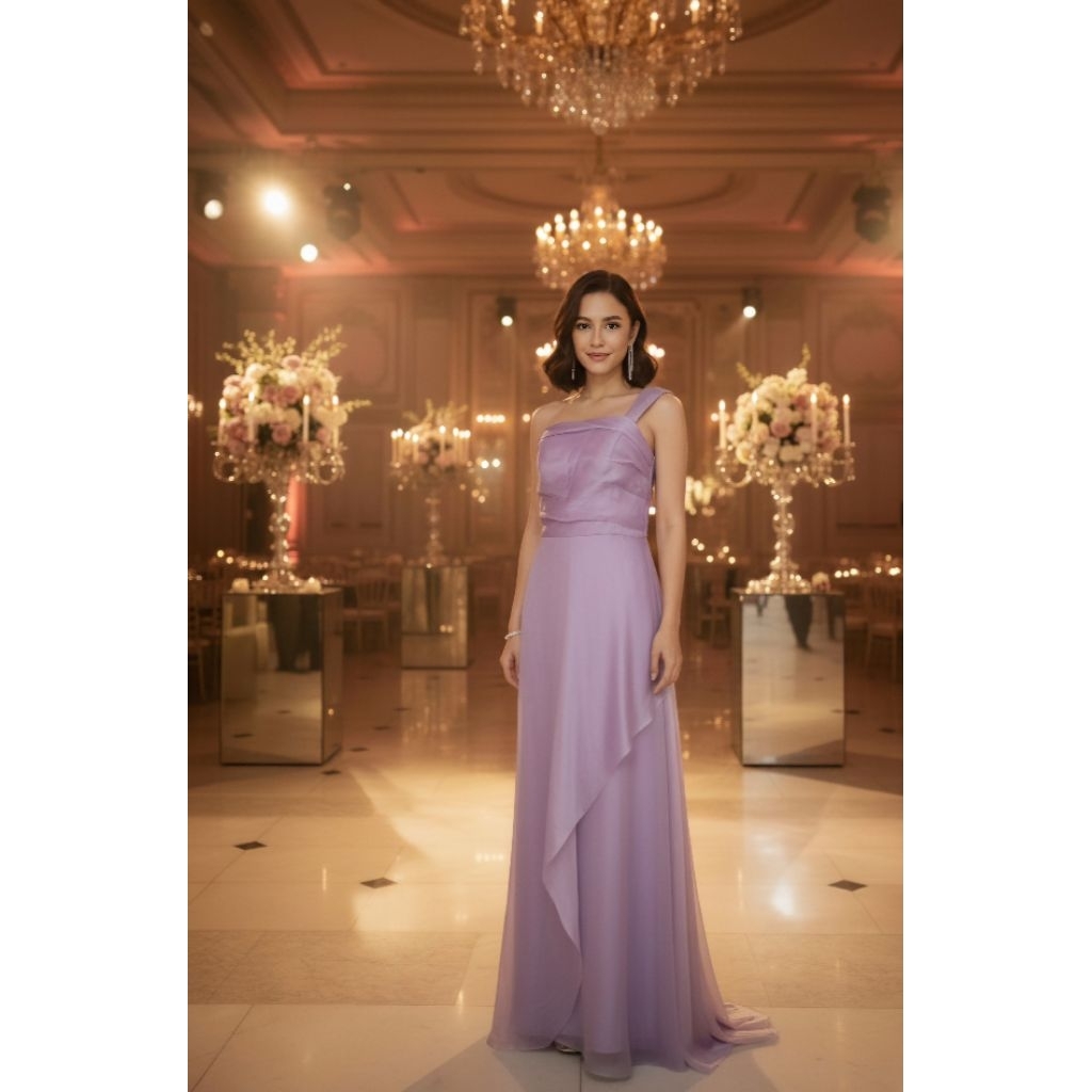 longdress ungu/gaun pesta ungu lilac
