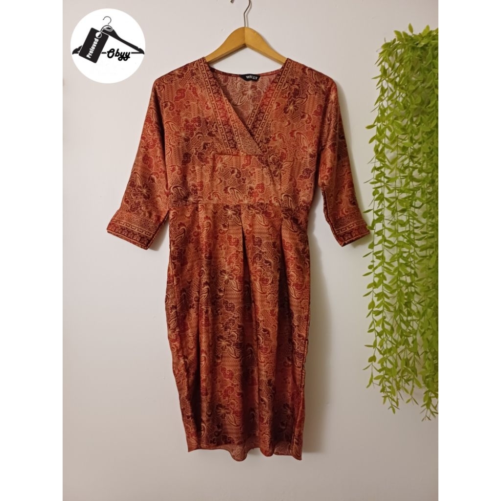 Midi Dress Batik ( Preloved)