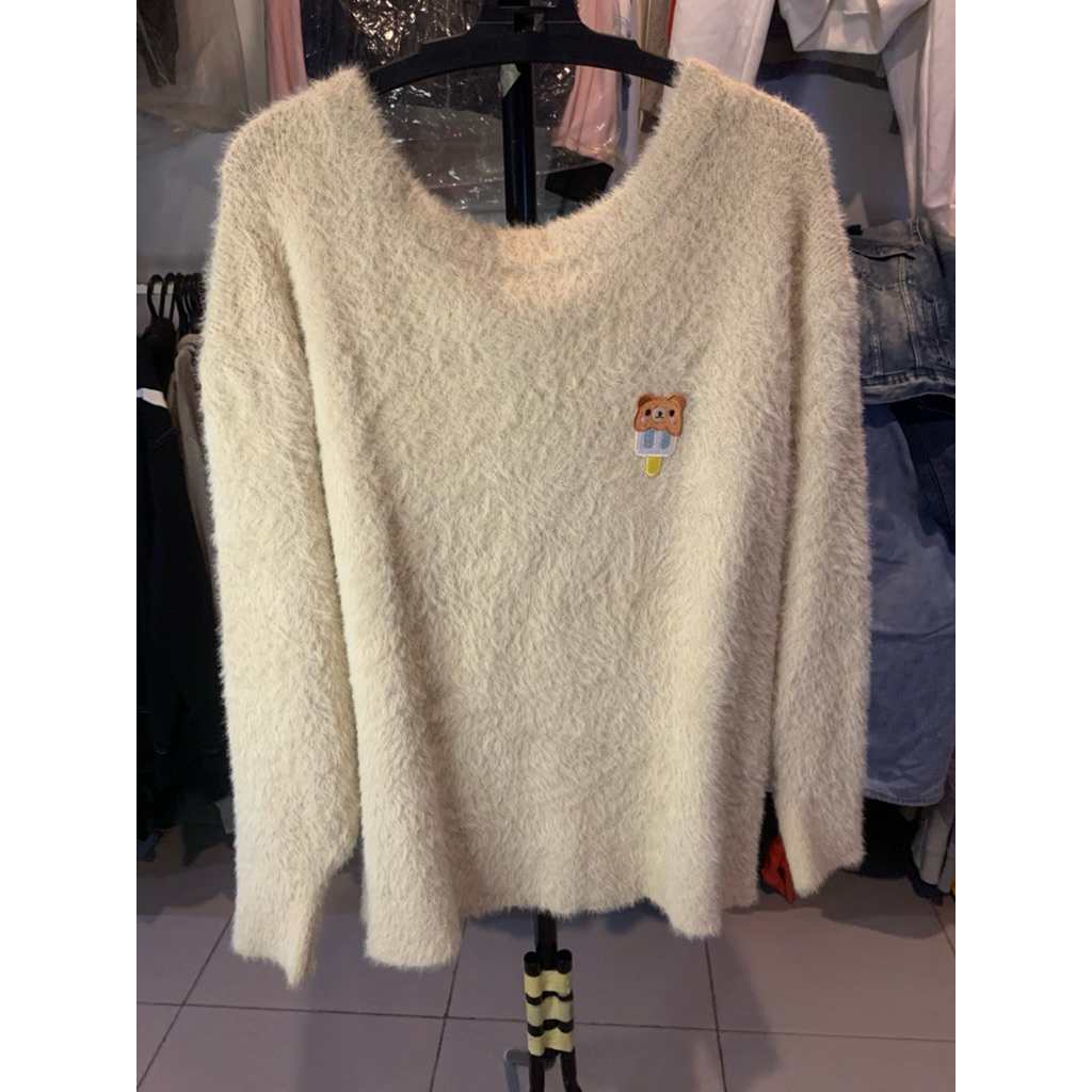 sweater rajut fuzzy coksu