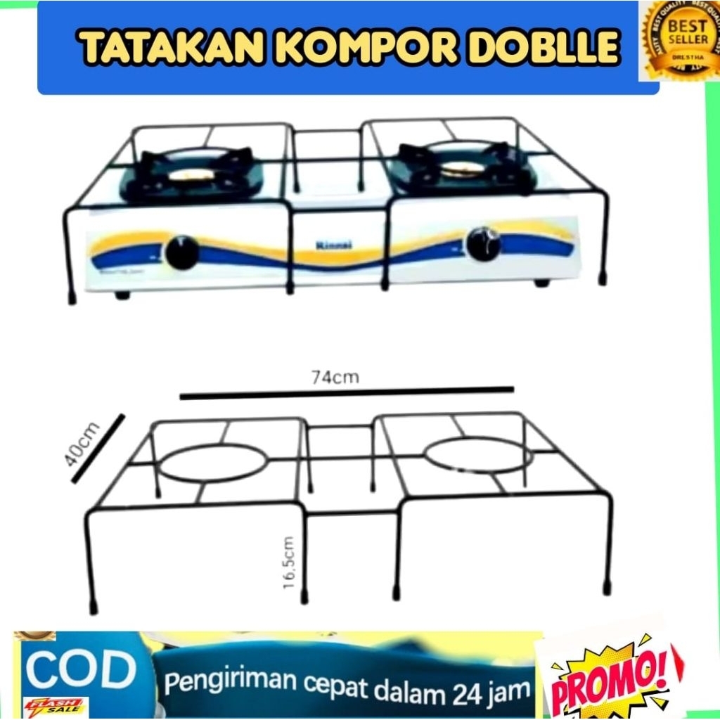 Tatakan oven kompor dua tungku/dudukan kompor gas dobel untuk oven/Rak oven kompor dua tungku bahan 