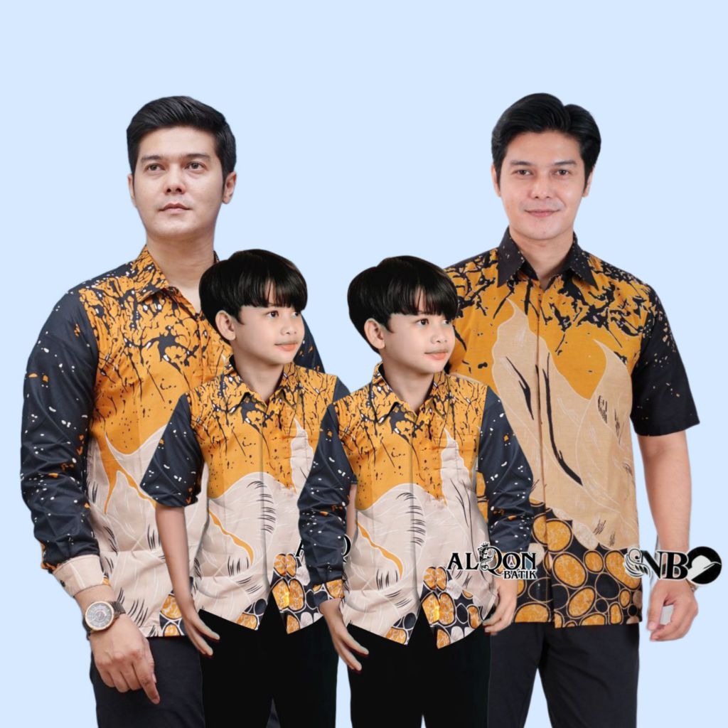 TERBARU Couple Batik Ayah  Dan Anak Laki Laki - Kemeja Batik Ayah Dan Anak Lengan Pendek - Couple Ay