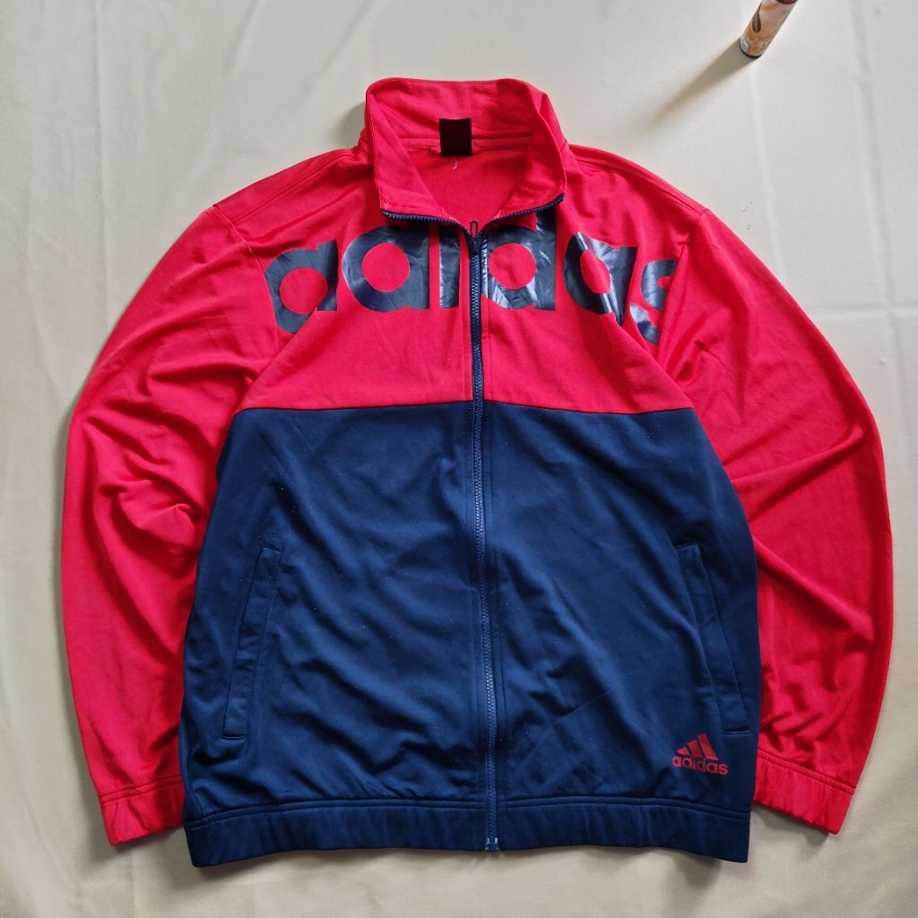 jaket tracktop adidas spellout tracksuit jacket USED GOOD