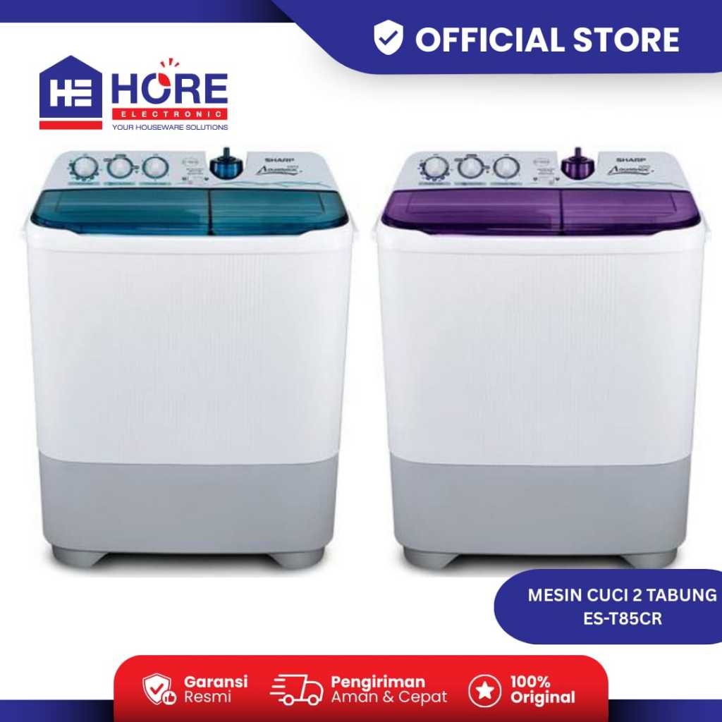 MESIN CUCI SHARP ES T85CR / MESIN CUCI 2 TABUNG SHARP ES T85CR
