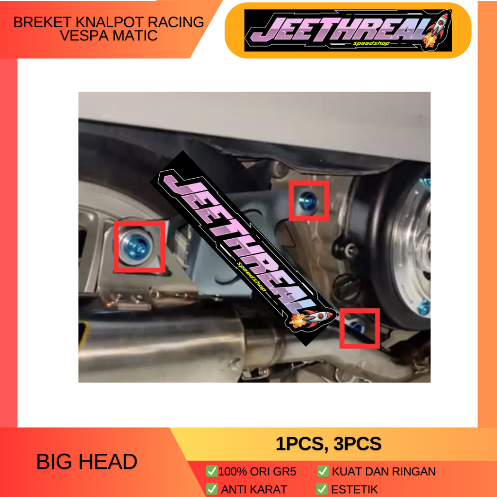 Titanium Breket Knalpot Racing Vespa Gr5