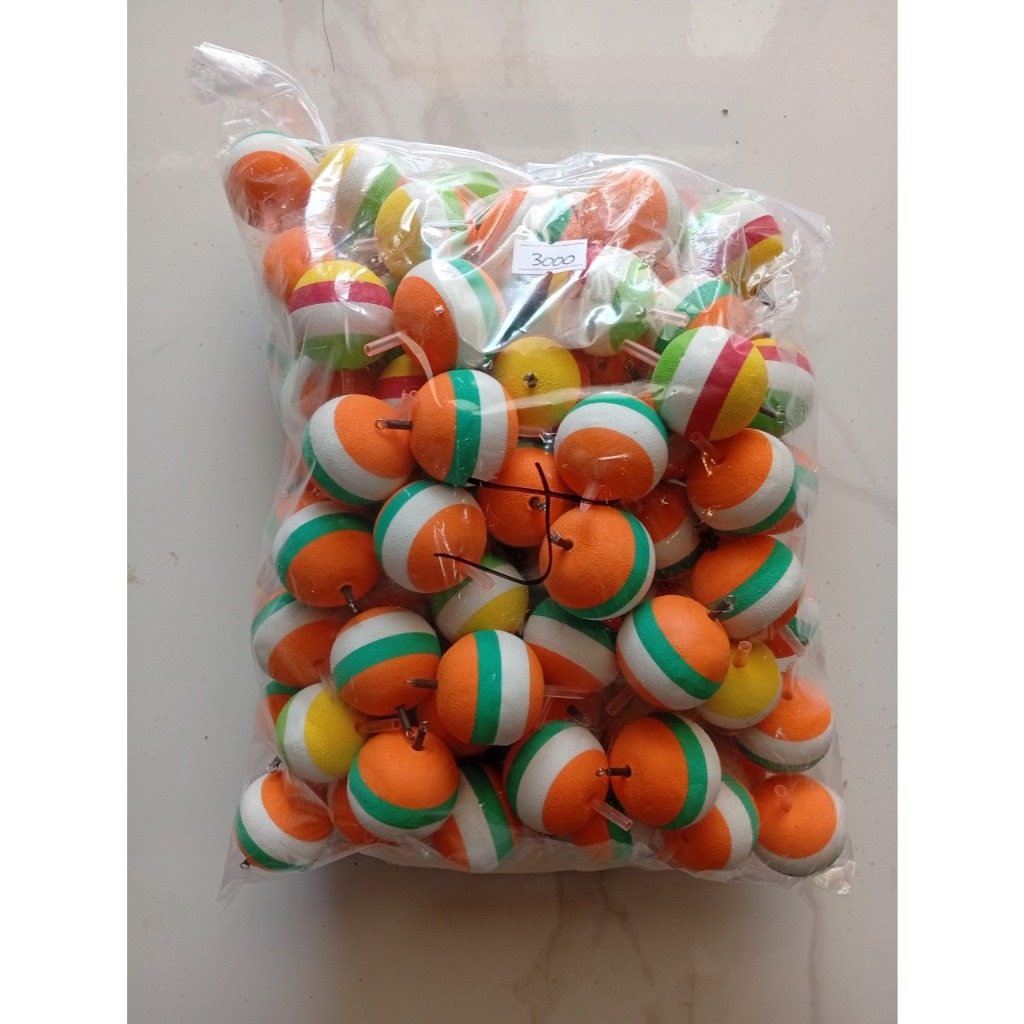 Pelampung bulat bahan busa eva lubang tengah untuk kakap bandeng bawal patin