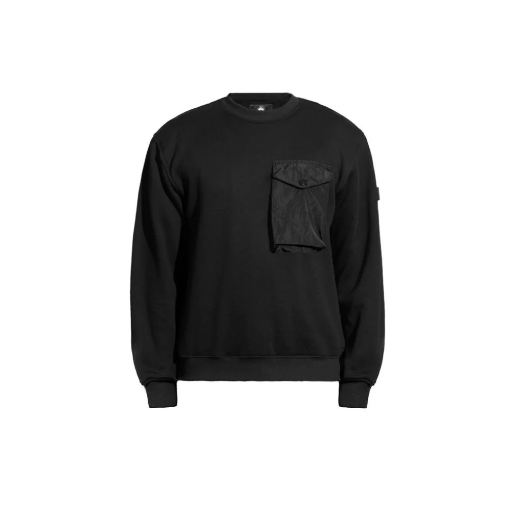 Prung Buchward Crewneck Warna Hitam Sweater Saku Satu
