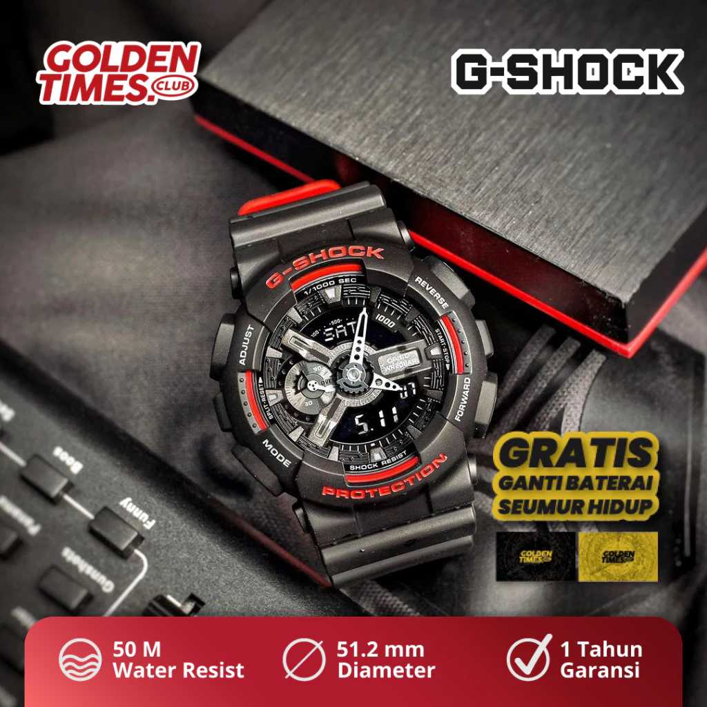 Jam Tangan G-Shock GA-110HR-1ADR ''Black Red'' BNIB Fullset PROMO