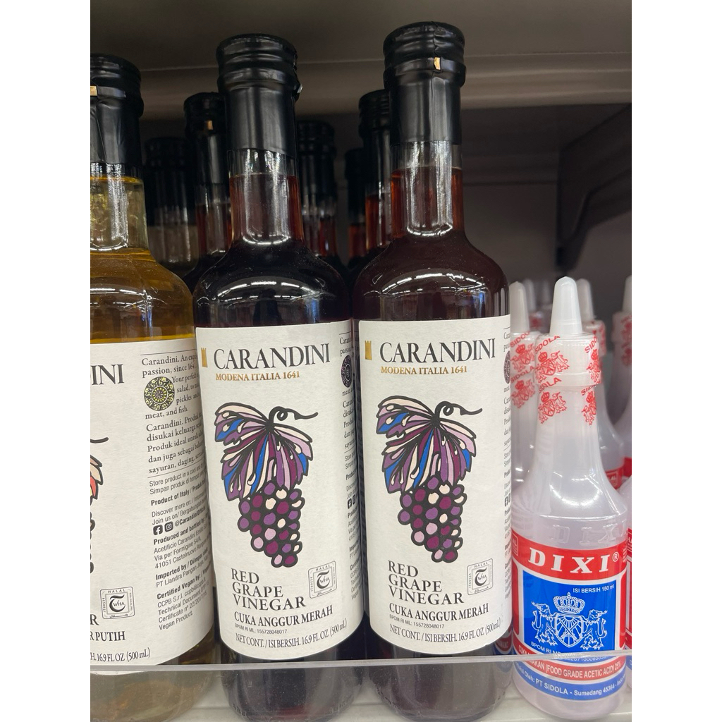 Carandini White Grape Vinegar / Cuka Anggur Merah Italia 500ml