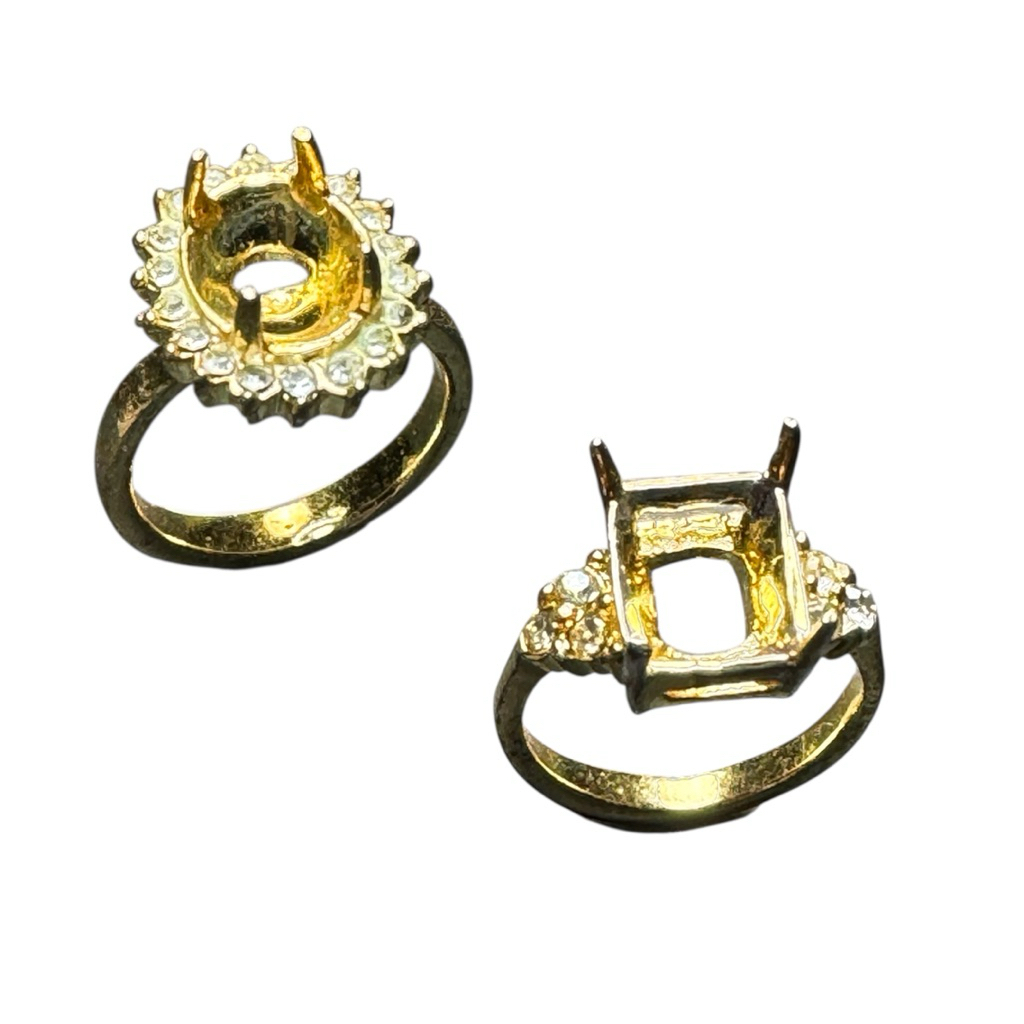 Ring cincin wanita batu akik dan permata emban cangkang alpaka | BRS7-D