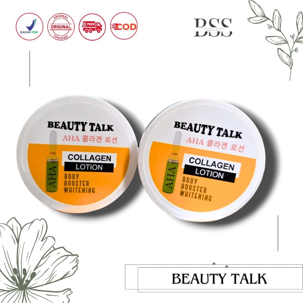 BEAUTY TALK AHA Collagen Lotion 100 ML | Lotion Pencerah Tubuh Efektif beauty talk aha collagen