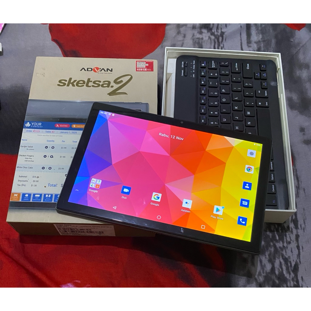tablet advan sketsa 2 4/64gb fullset