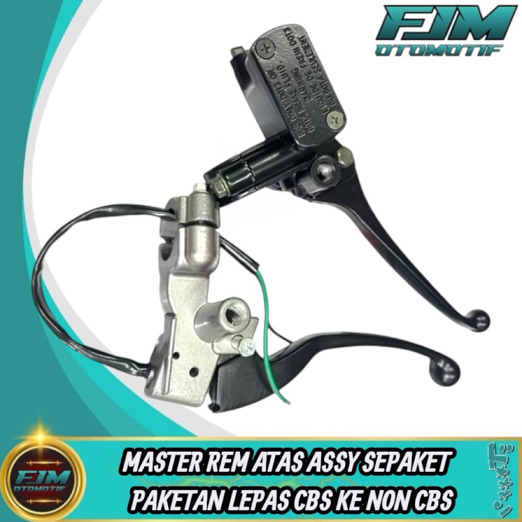 Master Rem atas Assy Beat Karbu Sepaket HITAM + Dudukan Kaca spion + Handle Rem kiri Hitam Bonus Swi