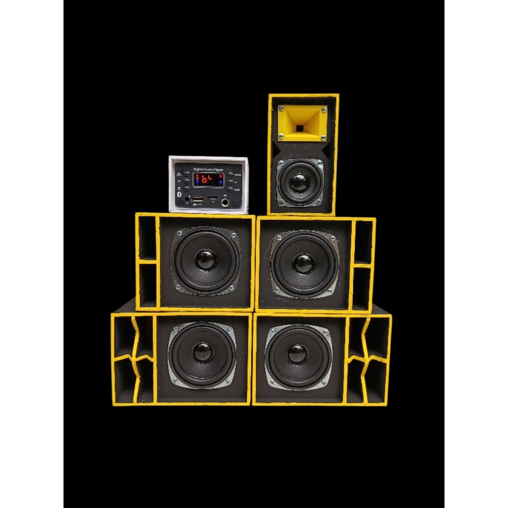 sound sistem miniatur 4 Box subwoofer speaker 3inch amplifier bluetooth digital