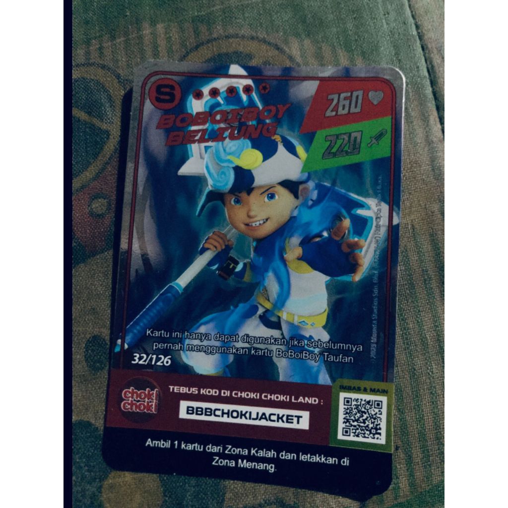 kartu choki-choki BoBoiBoy beliung S
