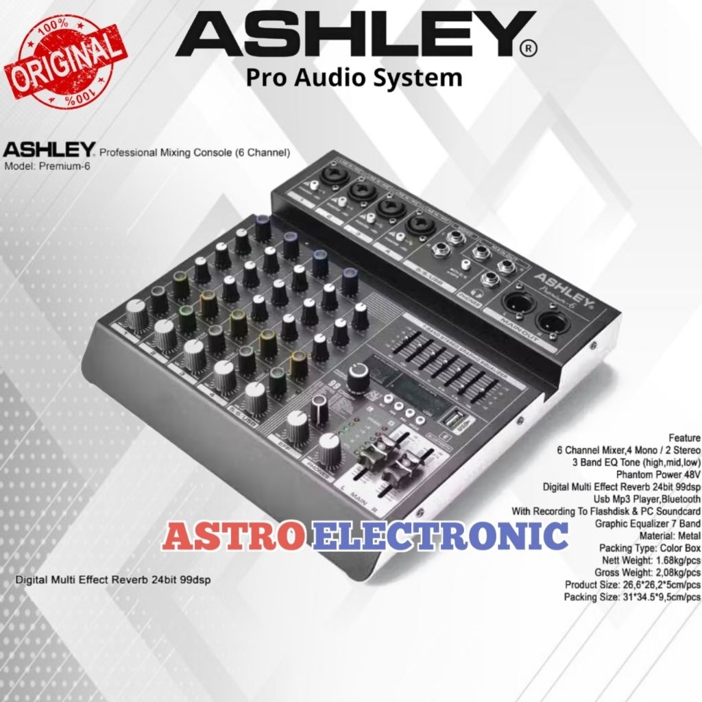 Mixer Audio Ashley PREMIUM6 PREMIUM 6 Original WITH 99DSP 24BIT