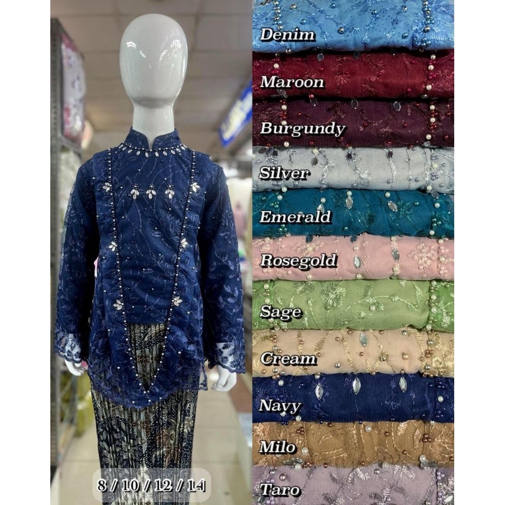 Setelan Kebaya  Anak Perempuan - Kebaya Kutu Baru Anak + Rok Plisket