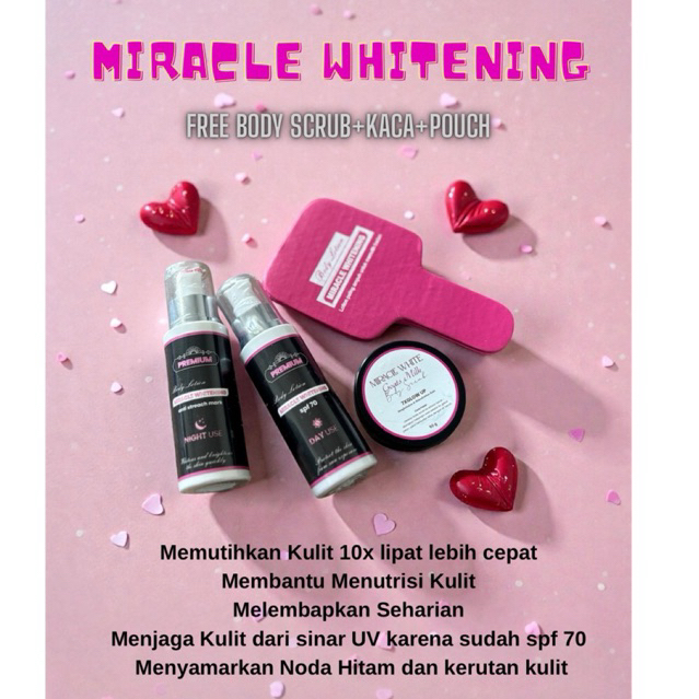 READY HBL MIRACLE WHITENING//FREE BODY SCRUB//FREE KACA FREE POUCH//Hb ampuh//Hb viral