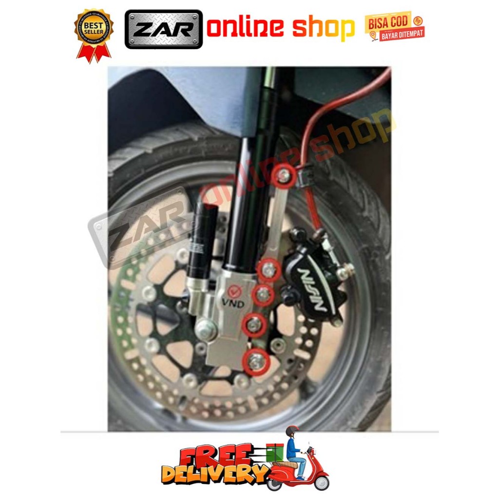 BAUT PAKETAN SHOCK DEPAN VND KTC ( 5 BAUT ) PCX VARIO BEAT DELUXE SCOOPY ADV STYLO GENIO SPACY 110 1