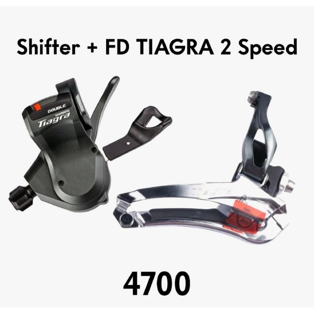 shifter kiri dan FD shimano tiagra 4700 2 speed