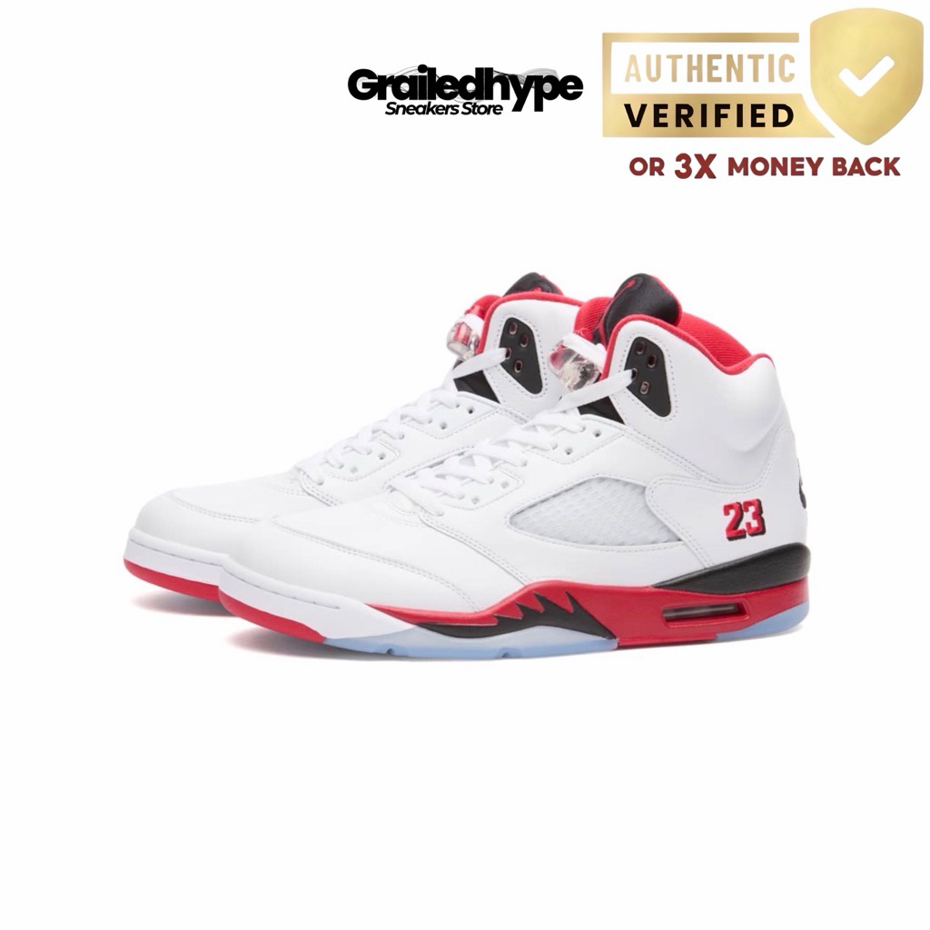 Air Jordan 5 Retro Fire Red Black Tongue (100% Authentic)