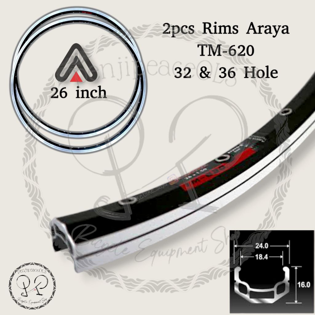 rims araya tm-620 26 inch 32 hole rims araya 36 hole 1 pasang velg sepeda araya 26" double wall rims