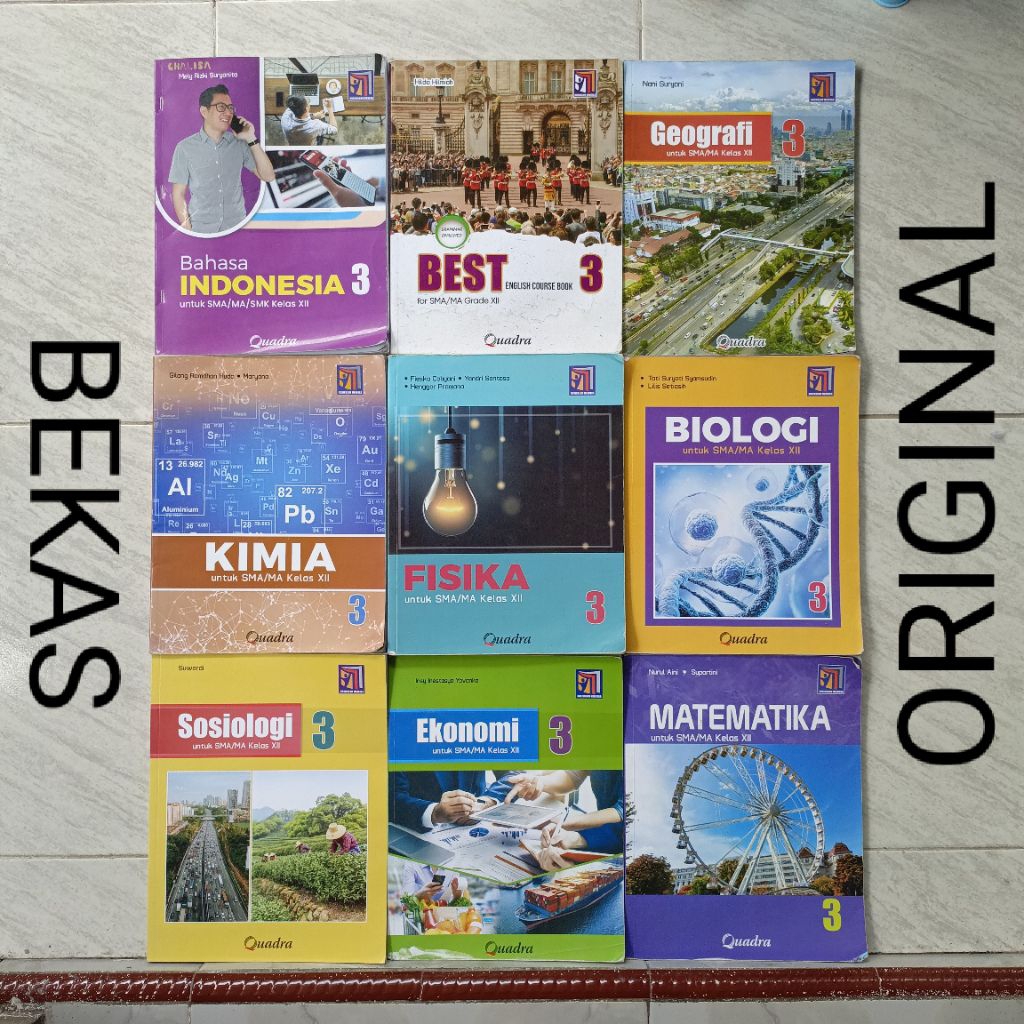 ( BUKU BEKAS ) ( ORIGINAL ) Kelas 12 XII 3 III SMA MA Penerbit Quadra Kurikulum Merdeka - Bahasa Ind