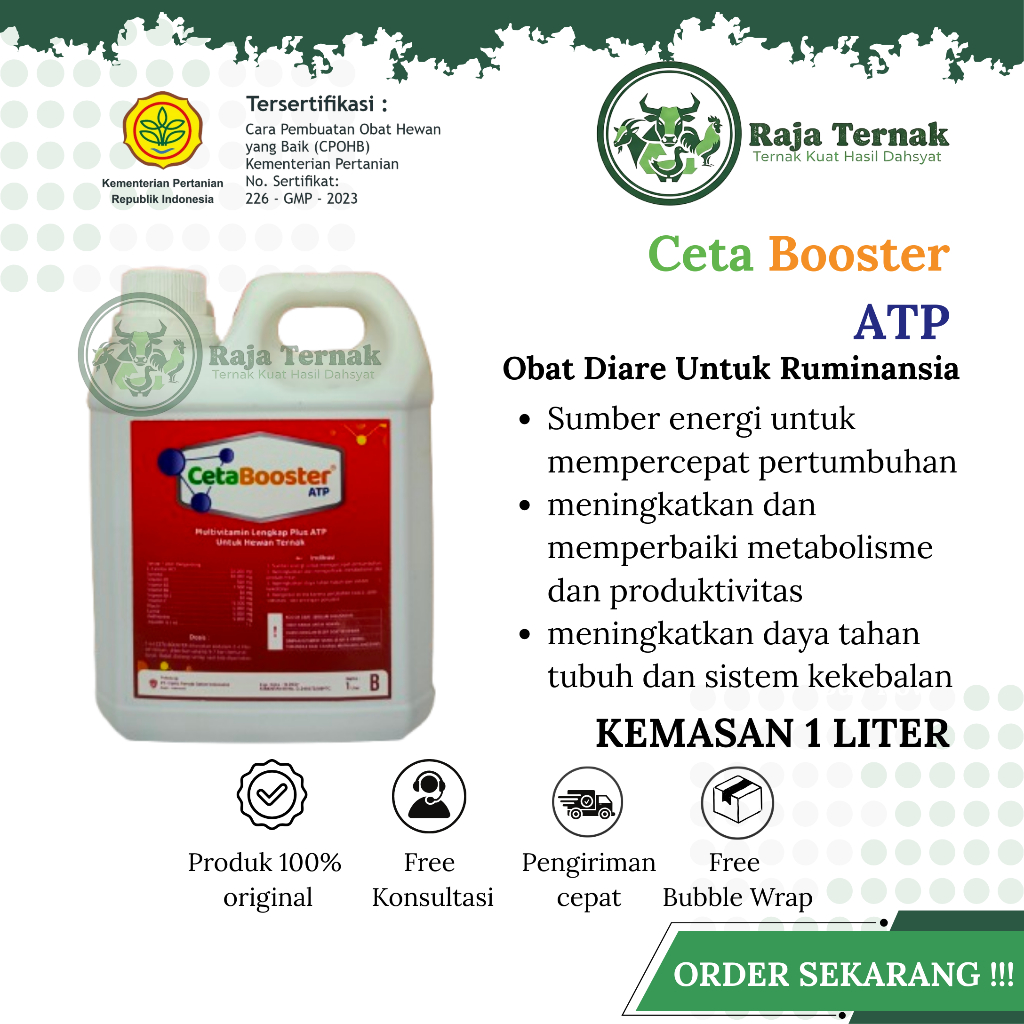 CETA BOOSTER ATP - MULTIVITAMIN LENGKAP PLUS ATP UNTUK HEWAN TERNAK