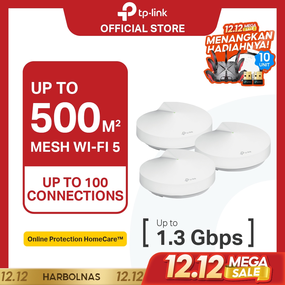TP-Link Deco M5 | AC1300 Mesh WiFi System | Dual Band | Gigabit | Router Extender | 1/2/3 Pack