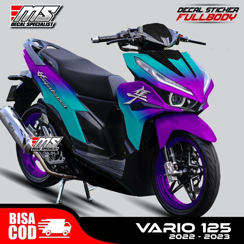 BISA COD DECAL STICKER VARIASI FULL BODY HONDA VARIO 125/2022-2023 Bunlon ungu