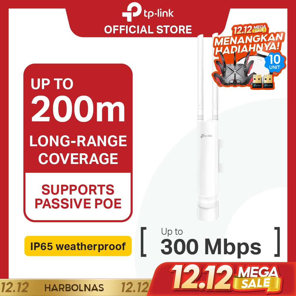 TP-LINK Omada EAP110 Outdoor | 300Mbps Wireless N Outdoor Access Point | IP65 Tahan Cuaca | SDN