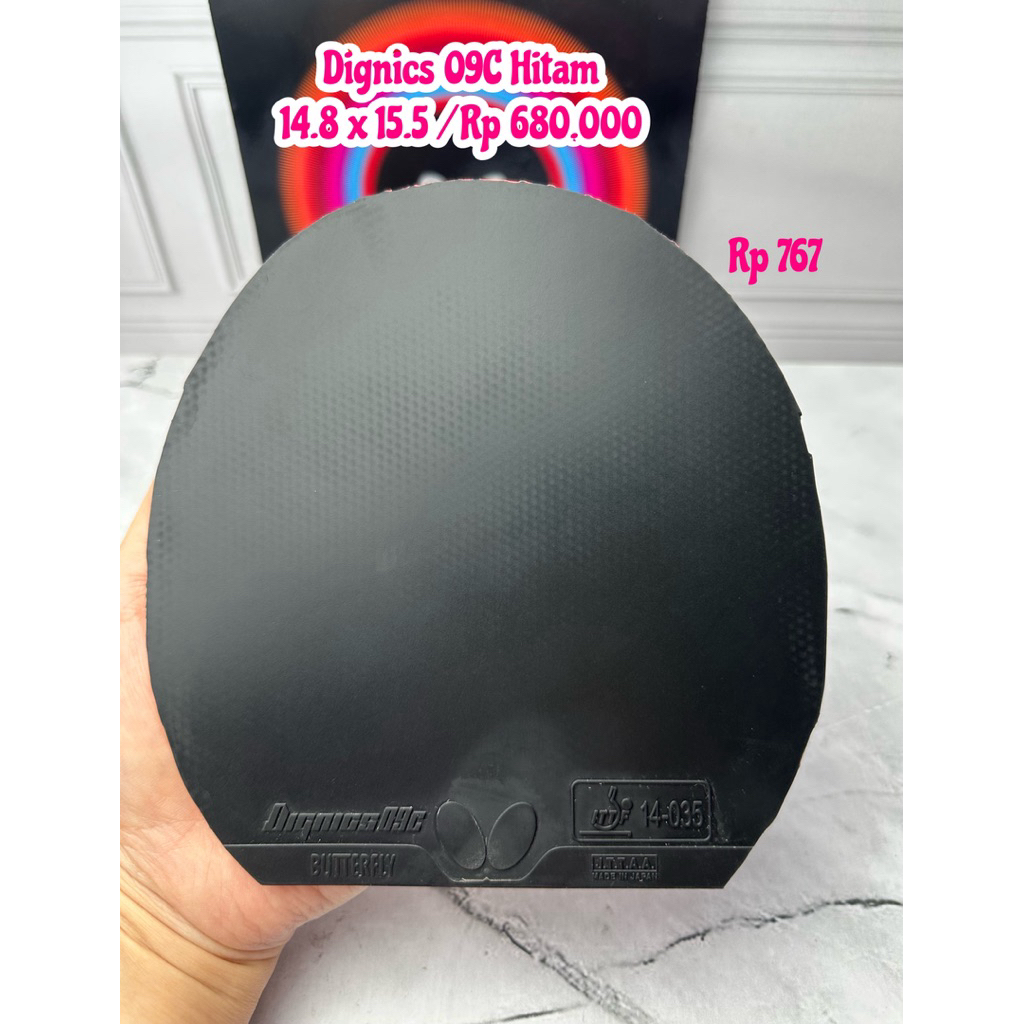 SECOND BUTTERFLY  DIGNICS 09C HITAM KARET BET TENIS MEJA PINGPONG ORIGINAL MARKET JEPANG