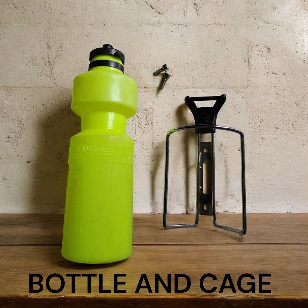 Bottle Water Sepeda dan Bottle Cage - Bidon dan Tempat Bidon Sepeda Jadul Vintage NOS TAIWAN Include