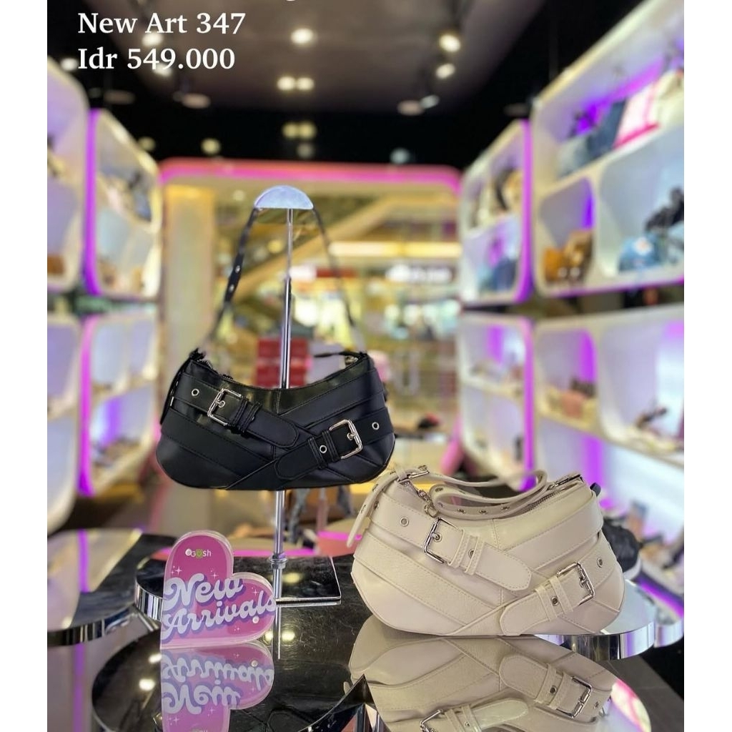 [Bisa COD] Ready Tas Gosh Original New art 347 Black Off White