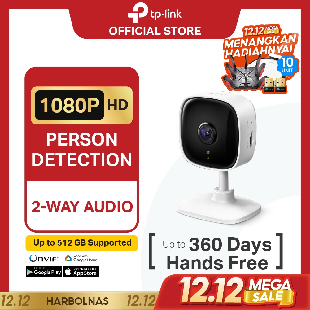 TP-Link Tapo C100 | 1080P Kamera CCTV | IP Camera WiFi | Indoor | HD 2MP Video | SD | Murah Toko