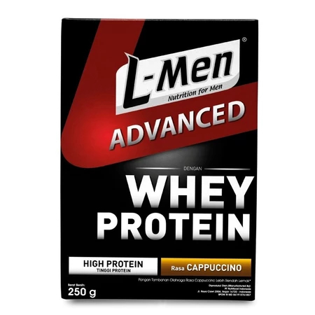 L-Men Whey Advanced Cappuccino 250 gram - Suplemen Tinggi Whey Protein