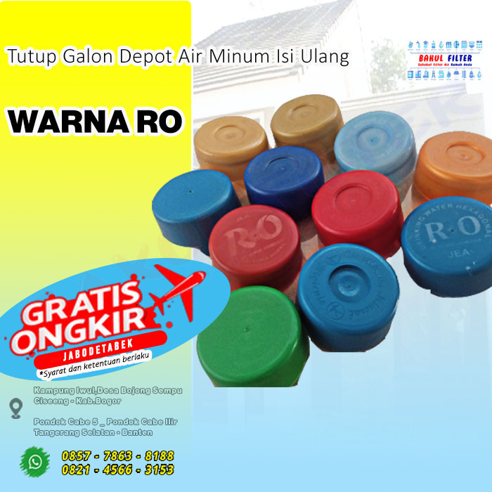 Tutup galon RO warna Biru Hijau Merah Gold Dongker Biru Langit Hitam